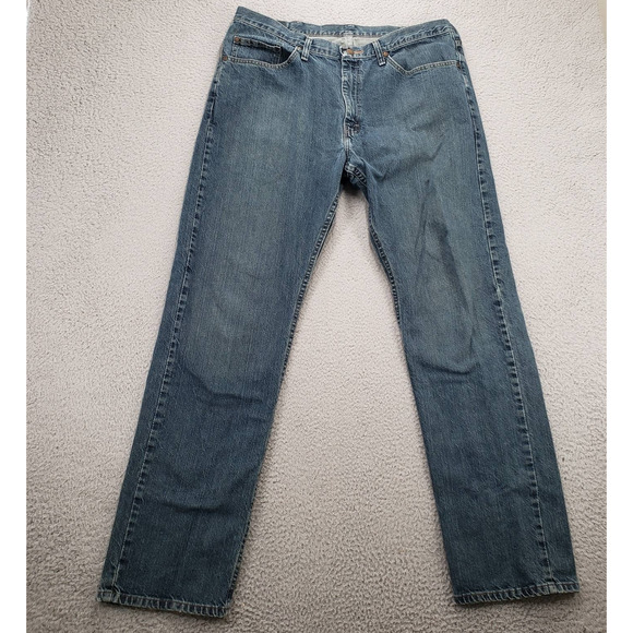 Wrangler‎ Jeans Mens 38x34 Blue Regular Straight Denim Cowboy Logo Mid Rise - Picture 1 of 16
